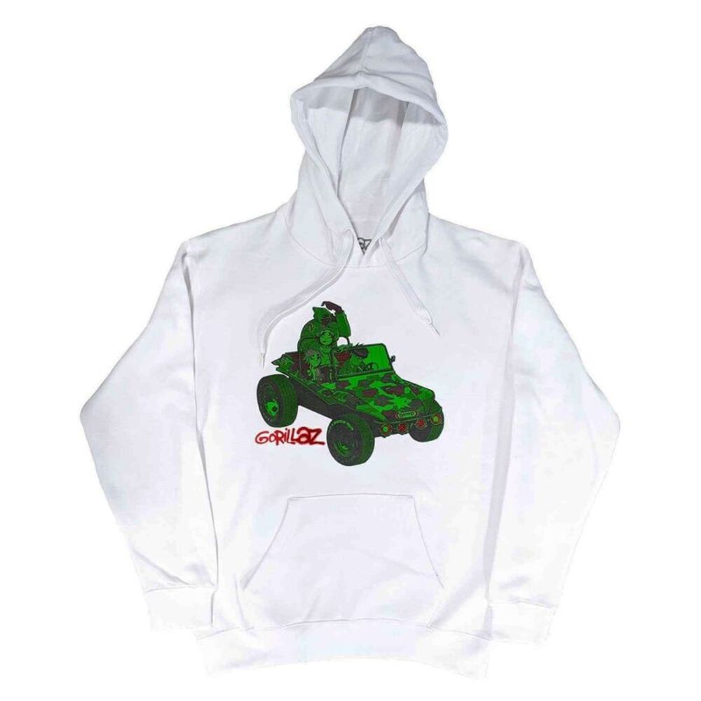 Gorillaz Unisex Adult Jeep Hoodie / White